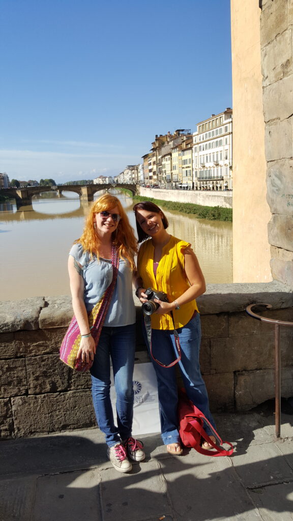 Jolanda en haar beste vriendin op de Ponte Vecchio